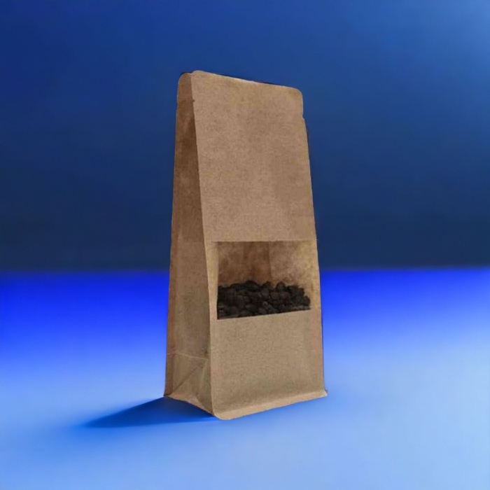 Flat Bottom Kraft Pencereli Kilitsiz 14x35x9,5 cm 500 Adetli