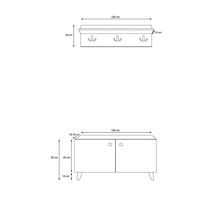 Trend Baskılı Özel Tasarım Dolap 100X65X40