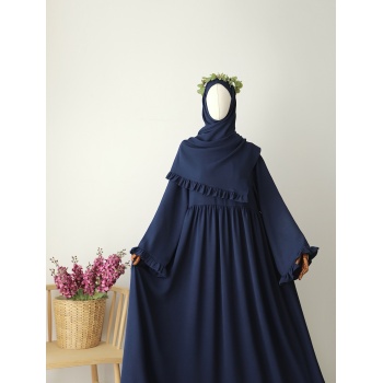 Şallı Ayrobin Elbise Lacivert