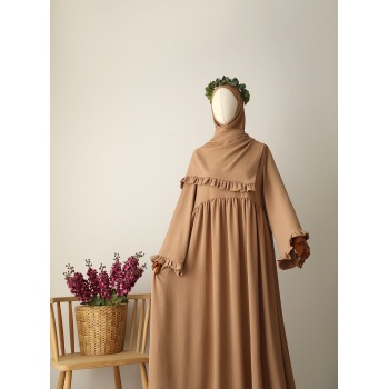 Şallı Ayrobin Elbise Vizon