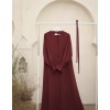 Safir Elbise Bordo