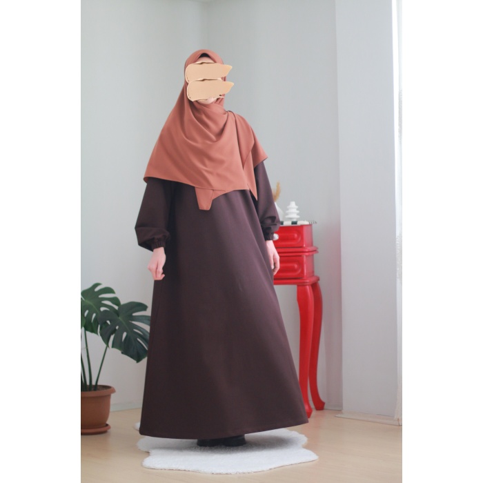 Kloş Sweat Elbise Acı Kahve