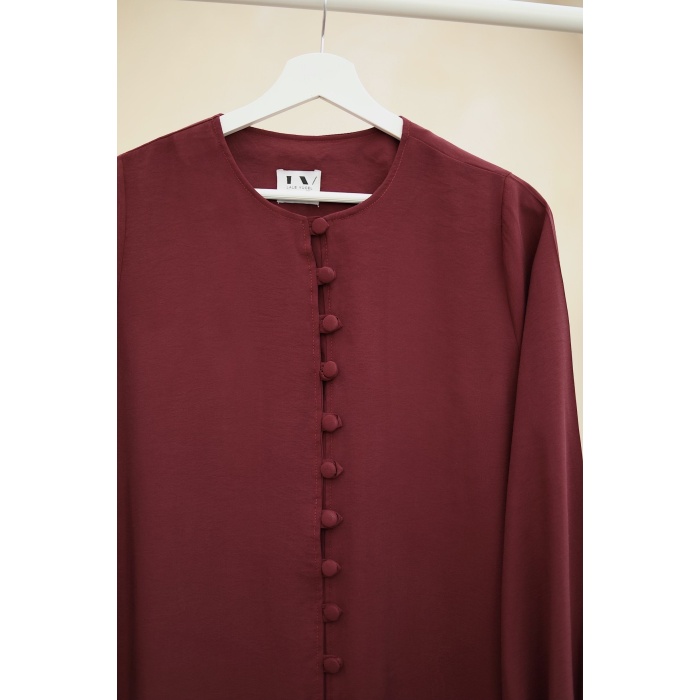 Safir Elbise Bordo