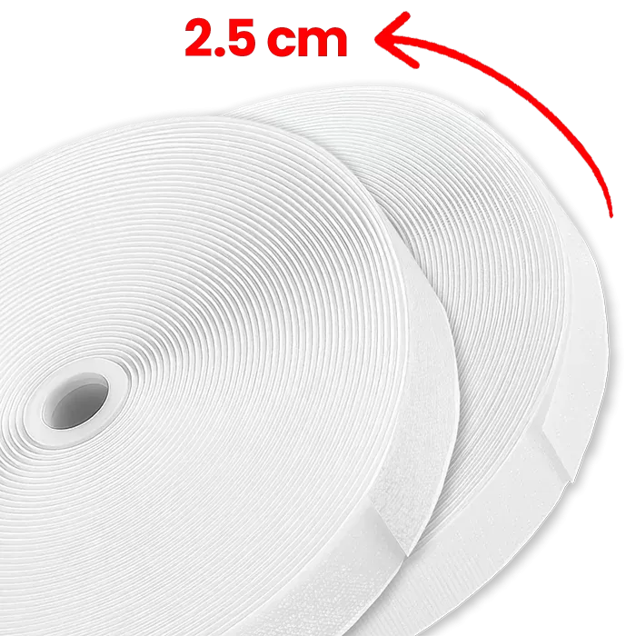 2.5 cm Beyaz Şerit Cırt Bant