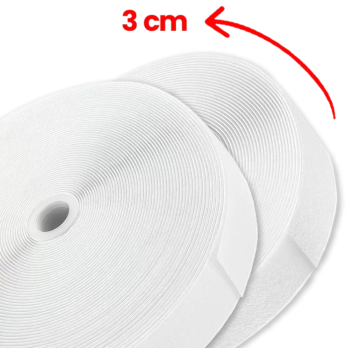 3 cm Beyaz Şerit Cırt Bant