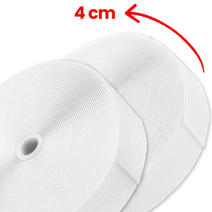 4 cm Beyaz Şerit Cırt Bant