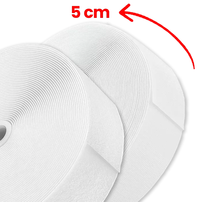 5 cm Beyaz Şerit Cırt Bant
