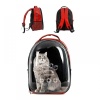 Şeffaf Astronot Kedi Köpek Taşıma Çantası Kırmızı