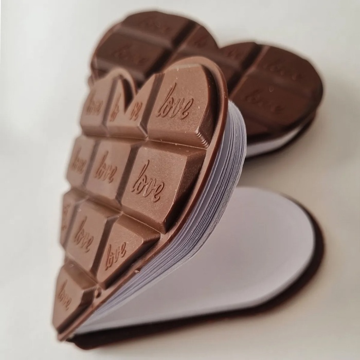 Kalp Tasarımlı Çikolata Not Defteri