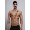 Omuz Detaylı Erkek Deri Göğüs Harness, Gömlek Kemeri - APFTM110