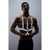 Reflektörlü (Karanlıkta Parlayan) Göğüs Harness, Clubwear, Tarz Erkek Vücut Aksesuar - APFTM40