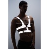 Reflektörlü (Karanlıkta Parlayan) Sert Göğüs Harness, Gay Harness Aksesuar, Gay Giyim - APFTM119