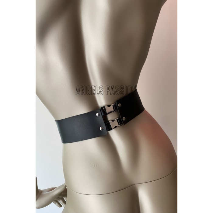 Klipsli Deri Korse Harness - Deri Korse Elbise - APFT594