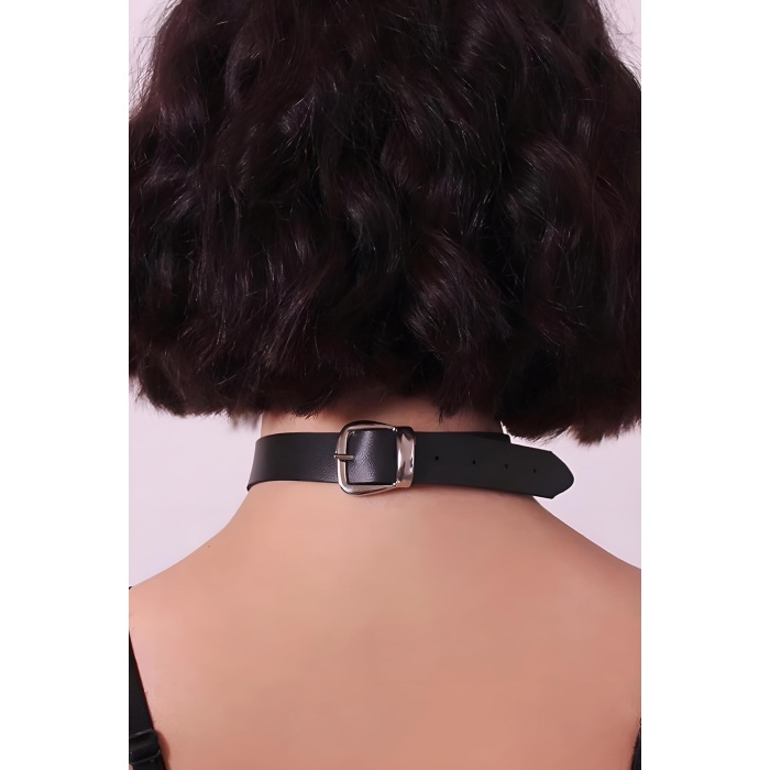 Püsküllü Deri Tasma, Deri Choker, Püskül Detaylık Şık Choker - APFT1236