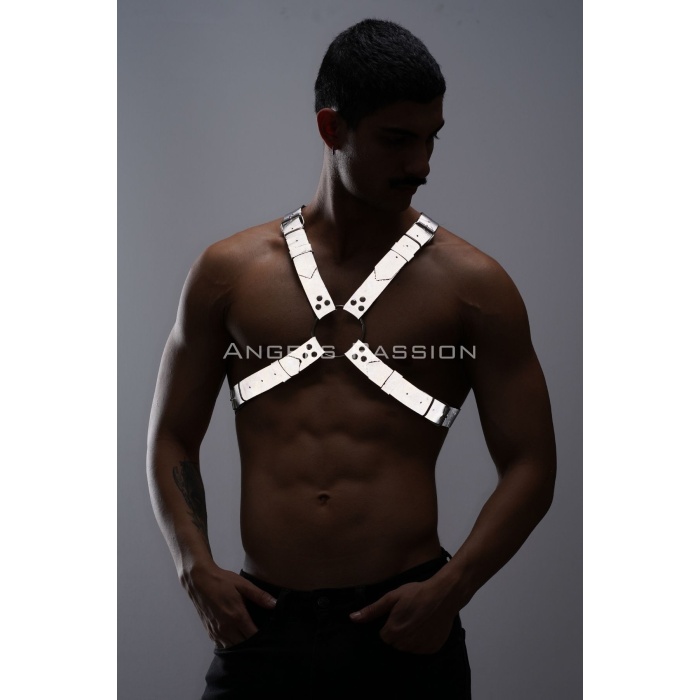 Karanlıkta Parlayan (Reflektörlü) Erkek Göğüs Harness, Parti Aksesuar - APFTM95