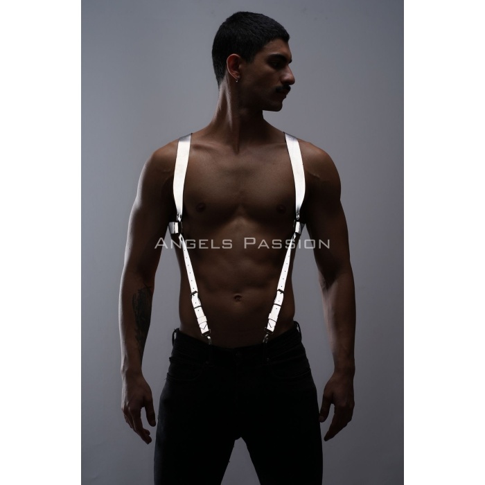 Karanlıkta Parlayan (Reflektörlü) Erkek Pantolon Askısı, Erkek Omuzdan Kemer - APFTM146