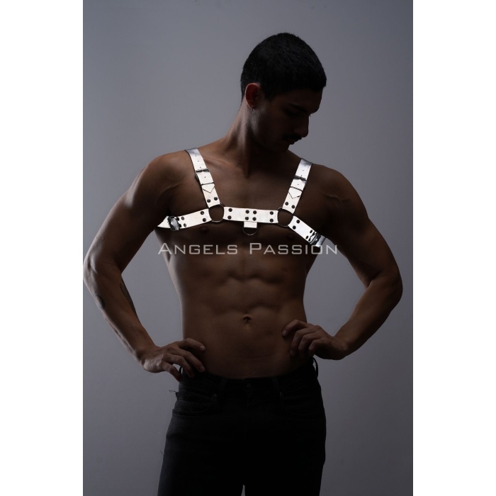 Karanlıkta Parlayan - Reflektörlü Erkek Göğüs Harness, Erkek Partywear - APFTM149