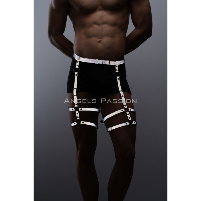 Reflektörlü (Karanlıkta Parlayan) Erkek Jartiyer, Erkek Bacak Harness, Reflektörlü Pantolon Aksesuar - APFTM165