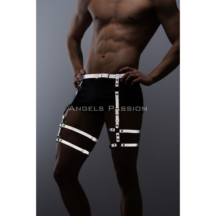 Reflektörlü (Karanlıkta Parlayan) Erkek Jartiyer, Erkek Bacak Harness, Reflektörlü Pantolon Aksesuar - APFTM165