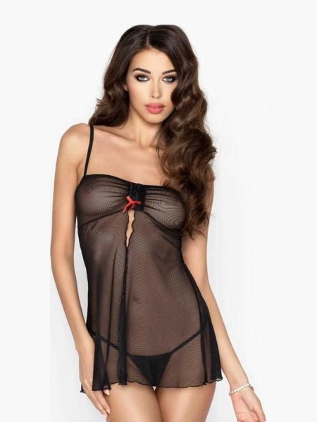 Siyah Transparan Fantazi Gecelik TM1191