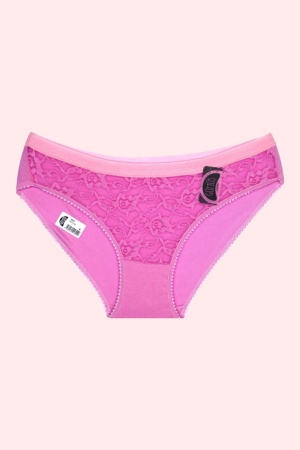 Gümüş Açık Pembe Dantelli Bikini Bayan Külot TM625