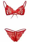 Kırmızı Dantelli Fantazi Sütyen ve G-String Takım TM2048