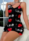Love Desenli Saten Gecelik