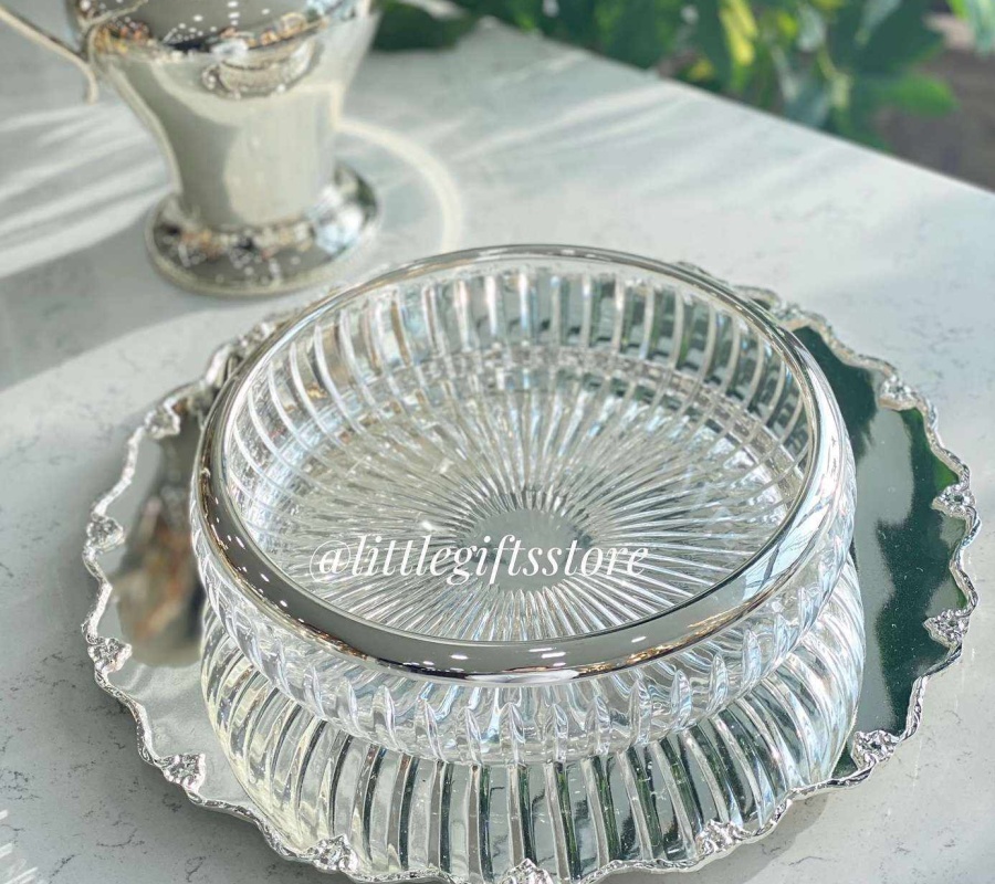 PLAIN MODEL GLASS BOWL & TRAY