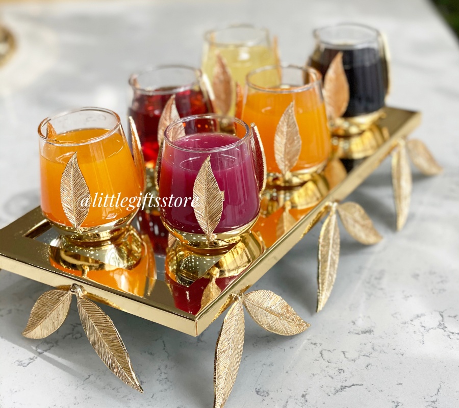 LEAF DECOR BEVERAGE GLASSES