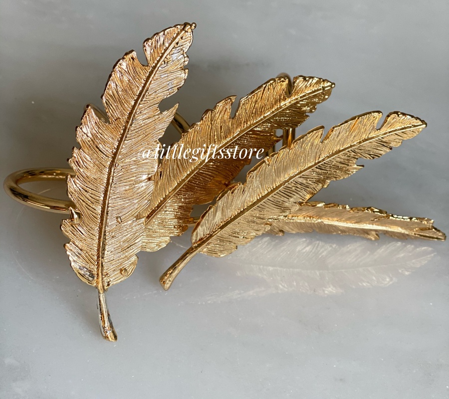 FEATHER DECOR 4PCS NAPKIN RING