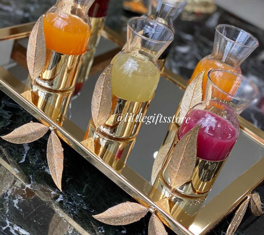 LEAF DECOR 6PCS BEVERAGE GLASS