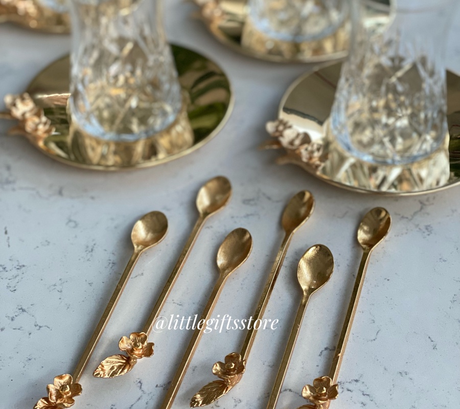 FLOWER DECOR 6PCS TEA SPOON