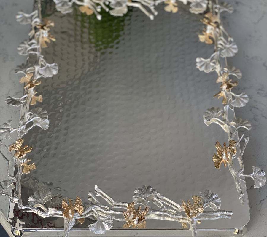 BUTTERFLY DECOR RECTANGLE TRAY
