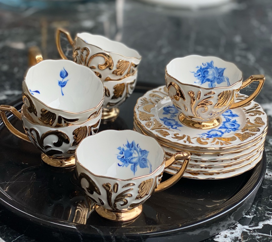 HAND PAINTED COFFEE SET