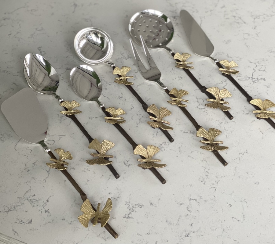 BUTTERFLY DECOR 7PCS SERVING SPOONS