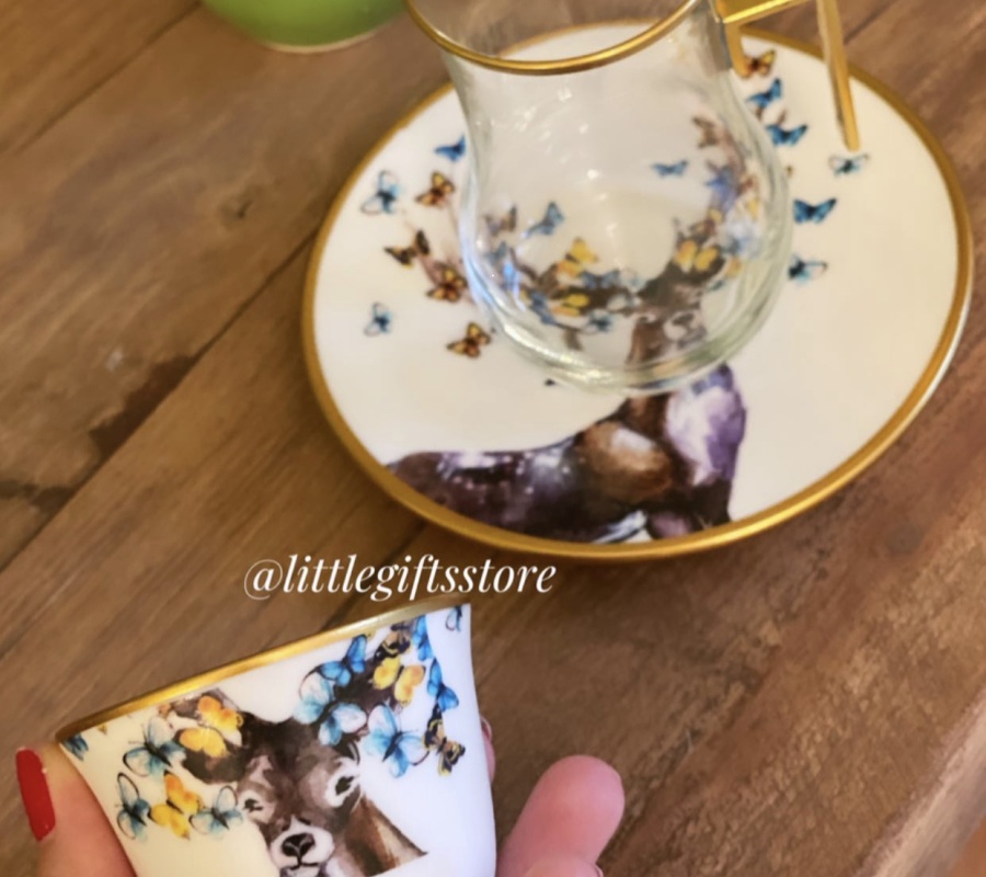 DEER DECOR PORCELAIN TEA AND COFFEE SET