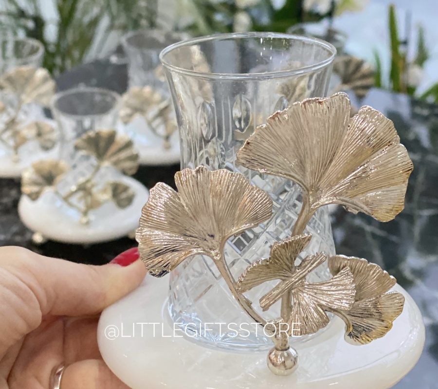 GINGKO DECOR MARBLE 6PCS TEA CUPS