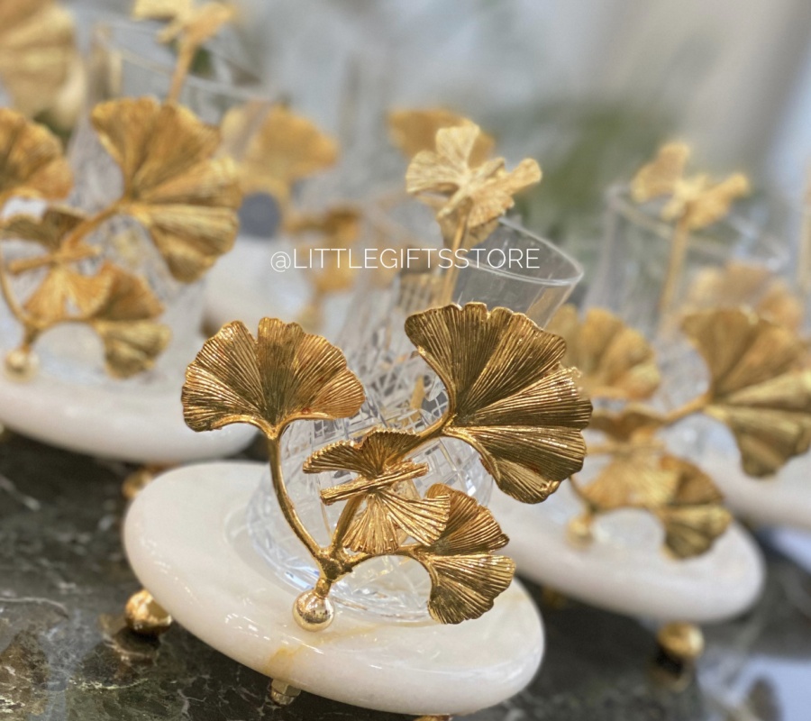 GINGKO DECOR MARBLE 6PCS TEA CUPS