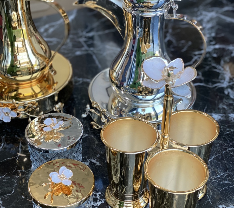 ORCHID DECOR GLASS JAR / SUGAR BOWL