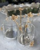 FLOWER DECOR GLASS 3-PIECE SPOON HOLDER