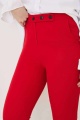 Kadın Çıtçıt Düğmeli Pantolon Kırmızı 7098