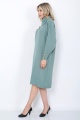 Triko Uzun Kadın Elbise Yaka Düğmeli Mint Yeşili