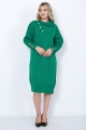 Triko Uzun Kadın Elbise Yaka Düğmeli Yeşil