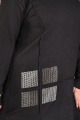 Lugmo Kadın Tesettür Tunik Kare Taşlı Üst Bluz (90 cm) Siyah