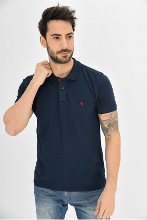 Dynamo Erkek Polo Yaka Likralı T-shirt Lacivert T621