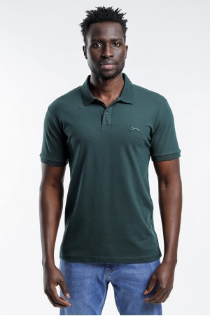 Slazenger Salvator Polo Yaka Erkek T-shirt Koyu Yeşil