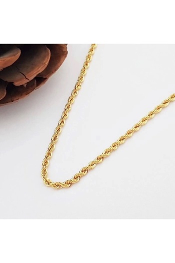 Burgu Halat Erkek Çelik Zincir Kolye 2.5 mm Altın Renk