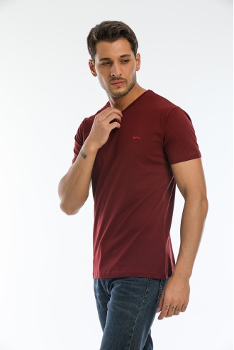 Slazenger Sargon Erkek T-Shirt Bordo