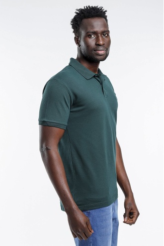 Slazenger Salvator Polo Yaka Erkek T-shirt Koyu Yeşil