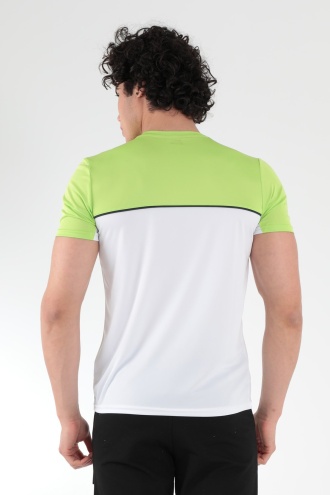 Slazenger OBSERVE Erkek T-Shirt Beyaz-Yeşil